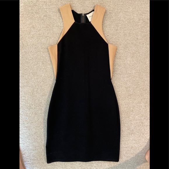 Mason by Michelle Mason black lambskin trim dress - Picture 1 of 2